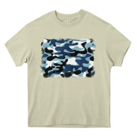 Mossy blue camouflage background Heavy Core Tee - BarkalooDesign