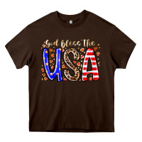 Chocolate Brown god bless the usa Heavy Core Tee - RacoonDesign