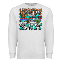 Oatmeal Heather Western Howdy Howdy Howdy Premium Sweatshirt - HowdyJamesFarm
