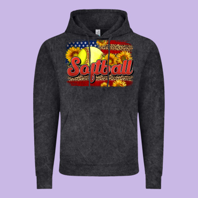 Western American Flag Softball Vintage Hoodie Designed By Lillyallendesigns