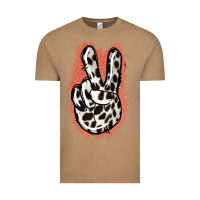Vintage Coffee Dalmatians Skin Peace Sign Vintage Tee - Jasminsmagicworld