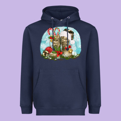Army Boots Christmas Heavyweight Hoodie Designed By Texasbilliewilder