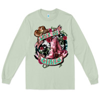 Matcha lets go girls cowboy boots cowgirl Long Sleeve Tee - NancyCooperArtShop