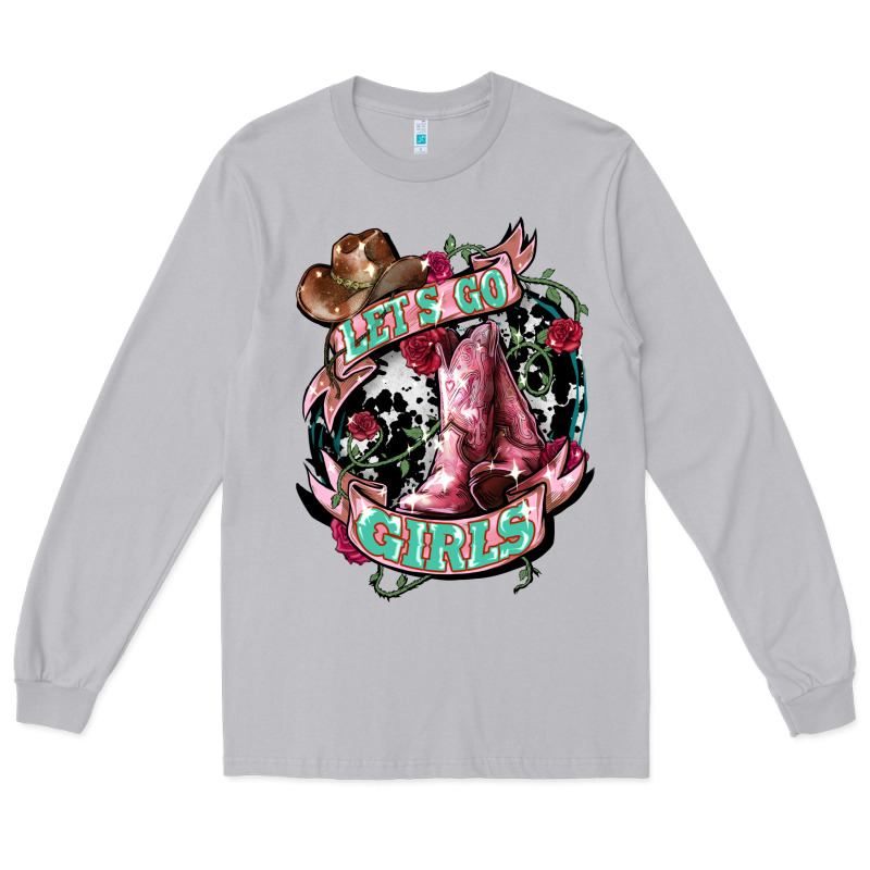 Lets Go Girls Cowboy Boots Cowgirl Long Sleeve Tee by NancyCooperArtShop | Teevron