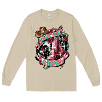 Mushroom lets go girls cowboy boots cowgirl Long Sleeve Tee - NancyCooperArtShop