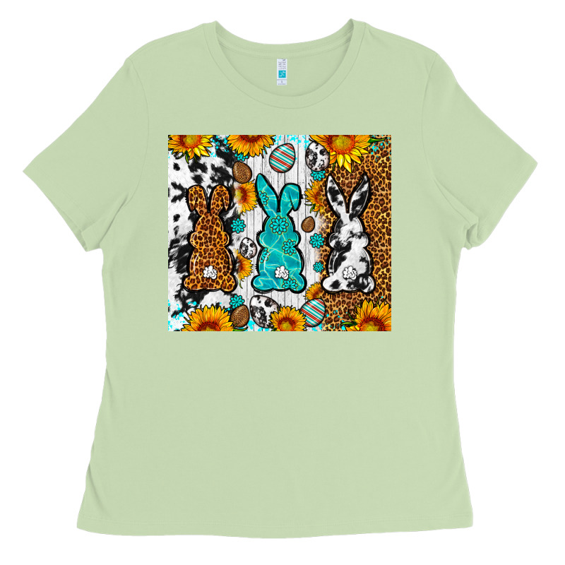 Easter Bunnies Leopard Cowhide Tumbler Easter Day Ladies Tee by Neo Western | Teevron