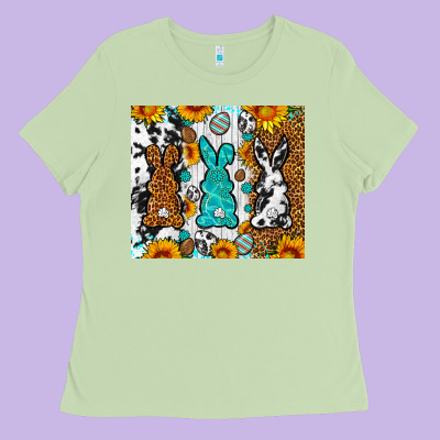 Easter Bunnies Leopard Cowhide Tumbler Easter Day Ladies Tee Designed By Neo Western