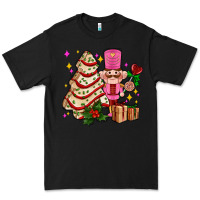 Black christmas tree cake and nutcracker with gifts ado Premium Tee - AdoDesignShop