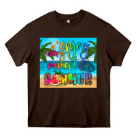 Chocolate Brown enjoy every moment of summer Heavy Core Tee - HRA Design Shop