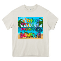 Cream enjoy every moment of summer Heavy Core Tee - HRA Design Shop