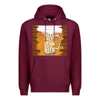 Burgundy keep calm and drink cold beer Premium Hoodie - TumblerDesignByShophia