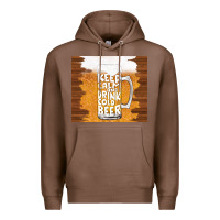 Chestnut keep calm and drink cold beer Premium Hoodie - TumblerDesignByShophia
