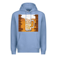 Colony Blue keep calm and drink cold beer Premium Hoodie - TumblerDesignByShophia