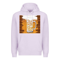 Lilac keep calm and drink cold beer Premium Hoodie - TumblerDesignByShophia