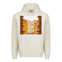 Oatmeal Heather keep calm and drink cold beer Premium Hoodie - TumblerDesignByShophia