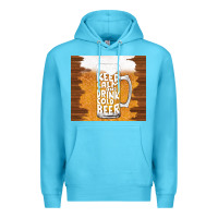 Ocean Blue keep calm and drink cold beer Premium Hoodie - TumblerDesignByShophia