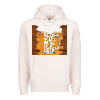 Pale Pink keep calm and drink cold beer Premium Hoodie - TumblerDesignByShophia
