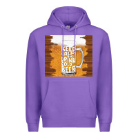 Purple keep calm and drink cold beer Premium Hoodie - TumblerDesignByShophia