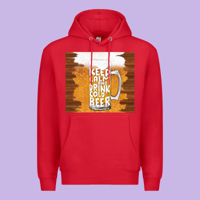 Keep Calm And Drink Cold Beer Premium Hoodie Designed By Tumblerdesignbyshophia