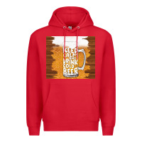 Red keep calm and drink cold beer Premium Hoodie - TumblerDesignByShophia