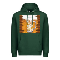 Sports Green keep calm and drink cold beer Premium Hoodie - TumblerDesignByShophia