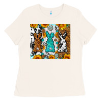 Bone Easter bunnies leopard cowhide tumbler Easter Day Ladies Tee - Neo Western