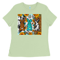 Matcha Easter bunnies leopard cowhide tumbler Easter Day Ladies Tee - Neo Western