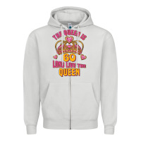Dove Grey the queen is 60 long live the queen Zipper Hoodie - Jasminsmagicworld
