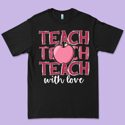 Teach With Love Premium Tee Designed By Jahusdesignshop