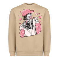 Mushroom skeleton girl valentine's day Heavyweight Sweatshirt - MaliasSmallBusiness