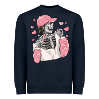 Skeleton Girl Valentine's Day Heavyweight Sweatshirt | Teevron
