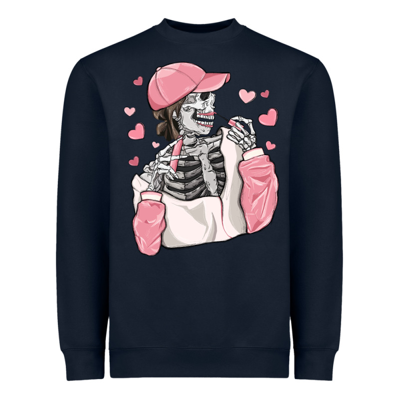 Skeleton Girl Valentine's Day Heavyweight Sweatshirt by MaliasSmallBusiness | Teevron