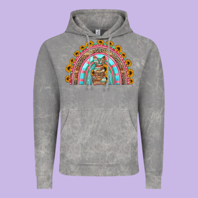 Western Easter Rainbow Vintage Hoodie Designed By Jasminsmagicworld