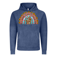 Vintage Denim western easter rainbow Vintage Hoodie - Jasminsmagicworld