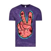 Cloud Purple Pink Floral Glitter Peace Sign Vintage Tee - Jasminsmagicworld