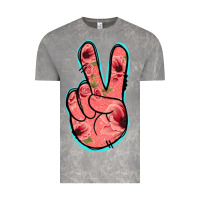 Cloud Rock Pink Floral Glitter Peace Sign Vintage Tee - Jasminsmagicworld