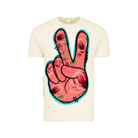 Vintage Arctic Pink Floral Glitter Peace Sign Vintage Tee - Jasminsmagicworld