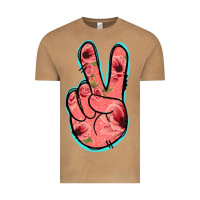 Vintage Camel Pink Floral Glitter Peace Sign Vintage Tee - Jasminsmagicworld