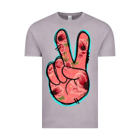 Vintage Zinc Pink Floral Glitter Peace Sign Vintage Tee - Jasminsmagicworld