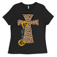 Black he is risen leopard cross Ladies Tee - JahusDesignShop