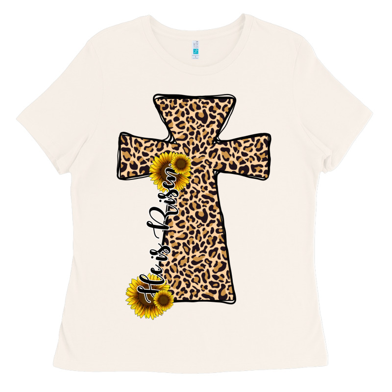 He Is Risen Leopard Cross Ladies Tee by JahusDesignShop | Teevron