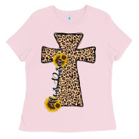 Bubblegum Pink he is risen leopard cross Ladies Tee - JahusDesignShop