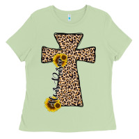 Matcha he is risen leopard cross Ladies Tee - JahusDesignShop