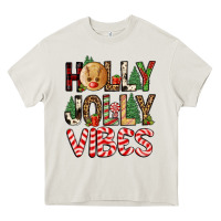 Cream holly jolly vibes Heavy Core Tee - FaDigitalArtStudio