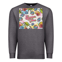 Charcoal Heather summer vibes with sea shells Premium Sweatshirt - TumblerDesignByShophia