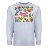 Heather Grey summer vibes with sea shells Premium Sweatshirt - TumblerDesignByShophia
