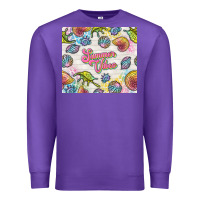 Purple summer vibes with sea shells Premium Sweatshirt - TumblerDesignByShophia