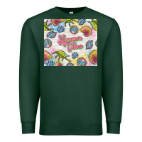 Sports Green summer vibes with sea shells Premium Sweatshirt - TumblerDesignByShophia