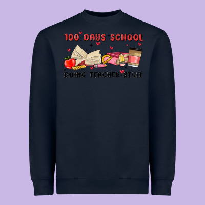 100 Days School Heavyweight Sweatshirt Designed By Maliassmallbusiness