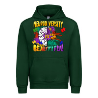 Forest Green Neurodiversity is beautiful Urban Hoodie - FaDigitalArtStudio